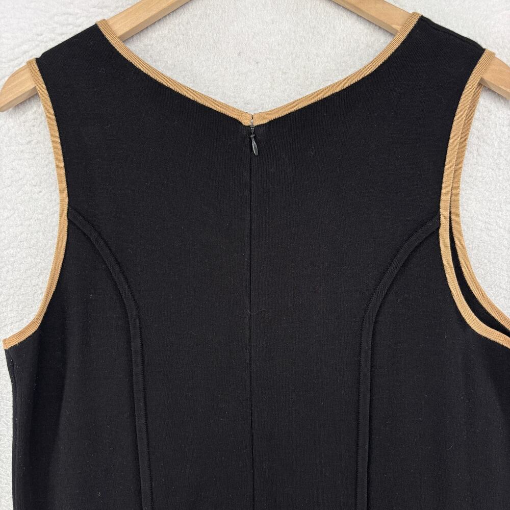 TALBOTS Dress X Sweater Knit Sleeveless Back Zip Scoop Neck Viscose Blend Black - Picture 7 of 13